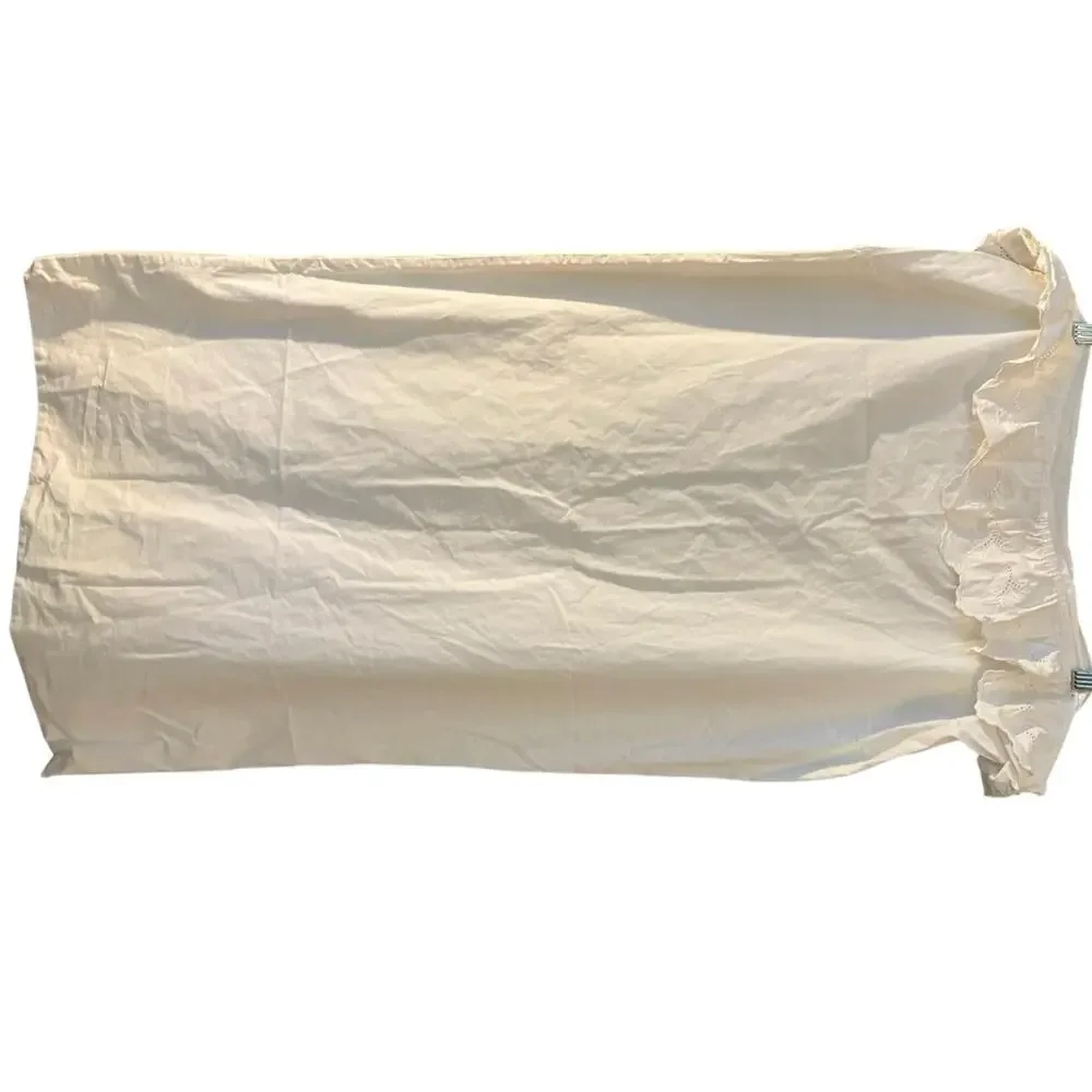 Lauren Ralph Lauren King Size White Pillowcase 100% Cotton Cottage Chic Shabby